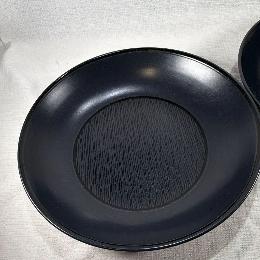 Set of 2 Noritake BoB Wave Black Fine Porcelain 9.5